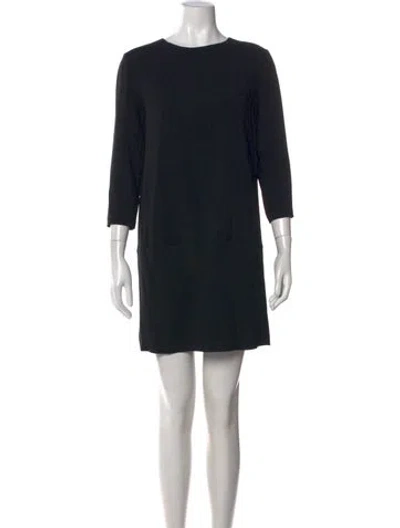Pre-owned The Row Crew Neck Mini Dress In Black