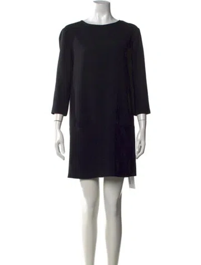 Pre-owned The Row Crew Neck Mini Dress In Black