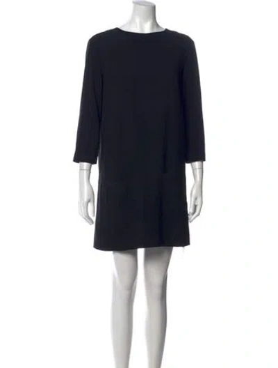 Pre-owned The Row Crew Neck Mini Dress In Black