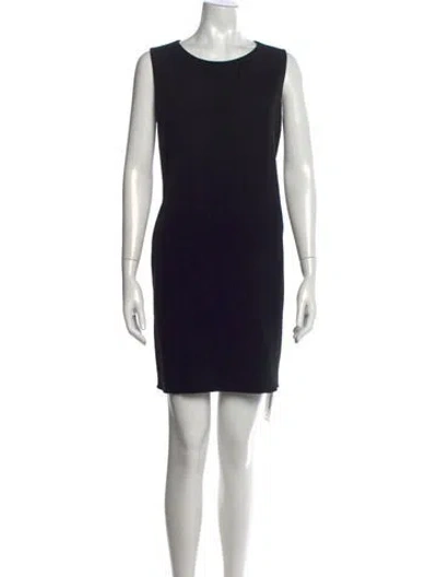 Pre-owned The Row Crew Neck Mini Dress In Black