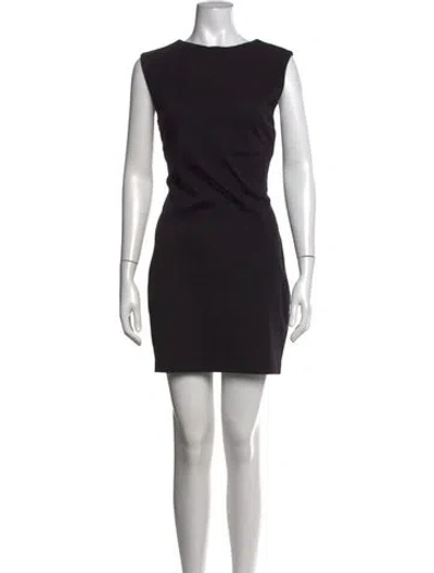Pre-owned The Row Crew Neck Mini Dress In Black