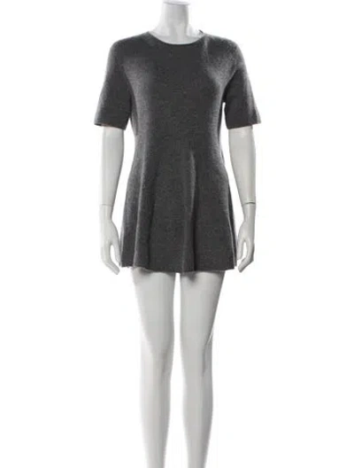 Pre-owned The Row Crew Neck Mini Dress In Gray