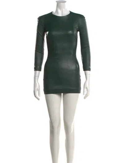 Pre-owned The Row Crew Neck Mini Dress In Green
