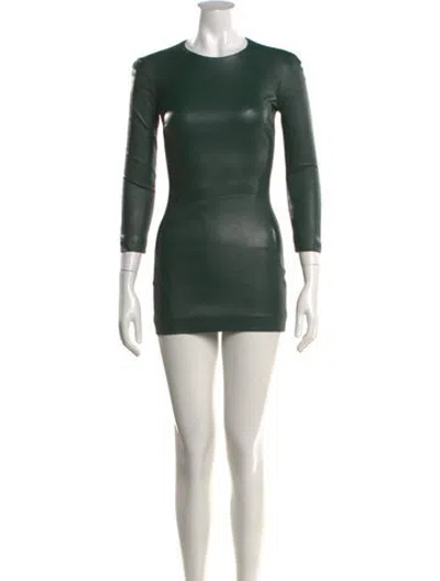 Pre-owned The Row Crew Neck Mini Dress In Green