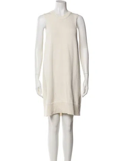 Pre-owned The Row Crew Neck Mini Dress In Neutral