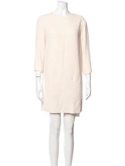 Pre-owned The Row Crew Neck Mini Dress In Neutral