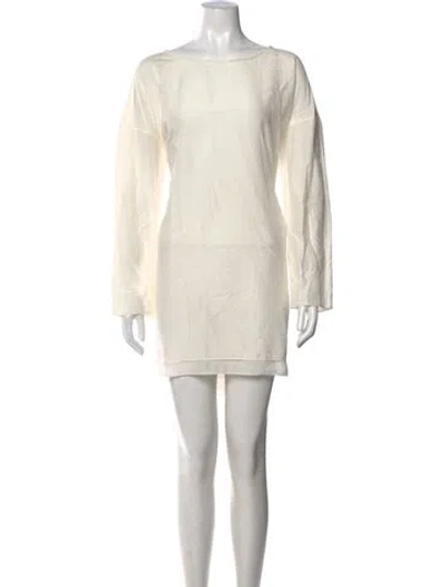 Pre-owned The Row Crew Neck Mini Dress In Neutral