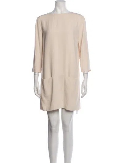 Pre-owned The Row Crew Neck Mini Dress In Neutrals