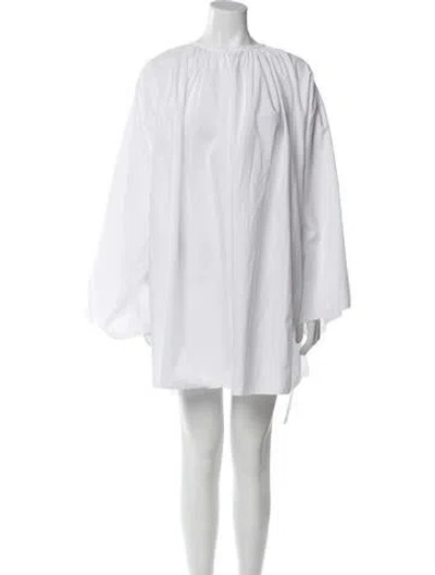 Pre-owned The Row Crew Neck Mini Dress In White