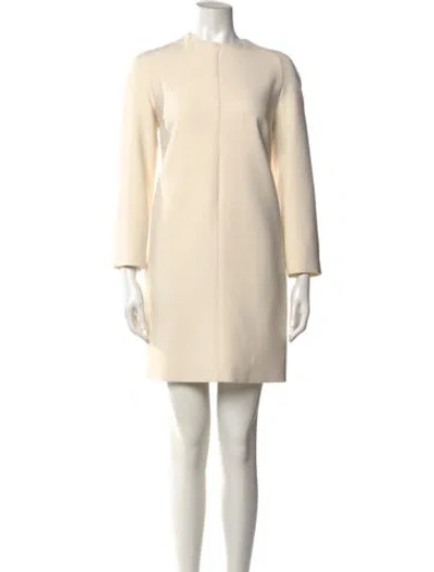 Pre-owned The Row Crew Neck Mini Dress In White