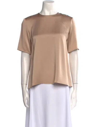 Pre-owned The Row Crew Neck Short Sleeve Blouse In Neutral