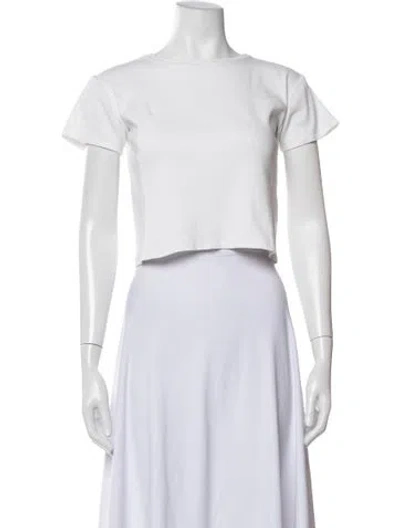 Pre-owned The Row Crew Neck Short Sleeve Crop Top In White
