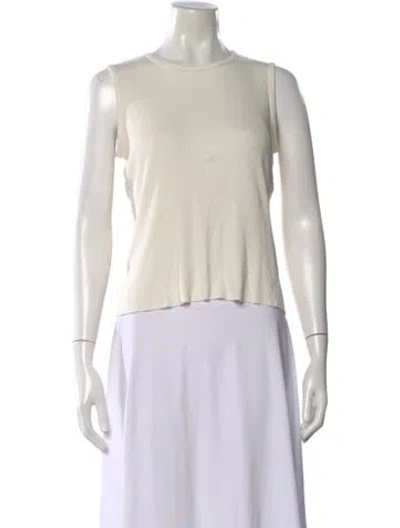 Pre-owned The Row Crew Neck Sleeveless Top In White