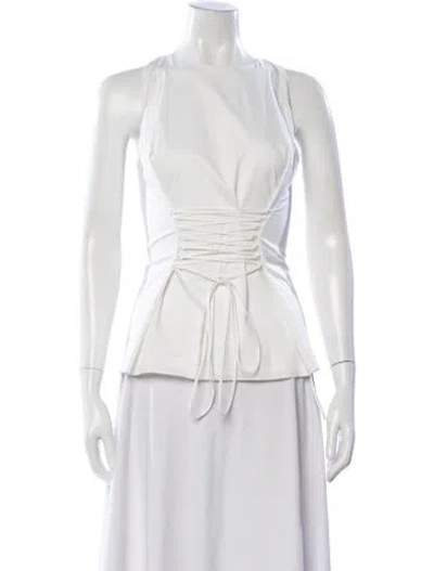 Pre-owned The Row Crew Neck Sleeveless Top In White