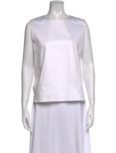 Pre-owned The Row Crew Neck Sleeveless Top In White