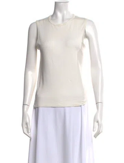 Pre-owned The Row Crew Neck Sleeveless Top In White