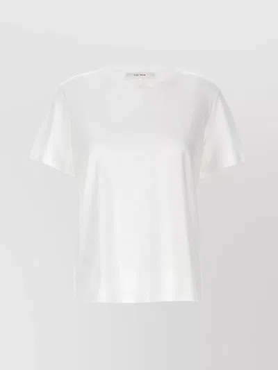 The Row Calibi Brushed Cotton Silk Jersey T-shirt In Bright White