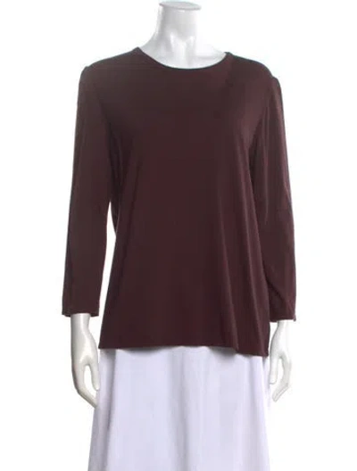 Pre-owned The Row Crew Neck Three-quarter Sleeve Top In Brown