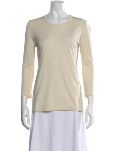 Pre-owned The Row Crew Neck Three-quarter Sleeve Top In Neutral