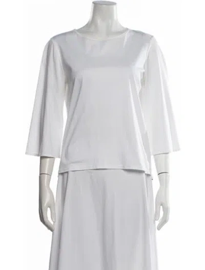 Pre-owned The Row Crew Neck Three-quarter Sleeve Top In White