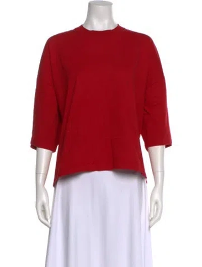 Pre-owned The Row Crew Neck Three-quarter Sleeve T-shirt In Red