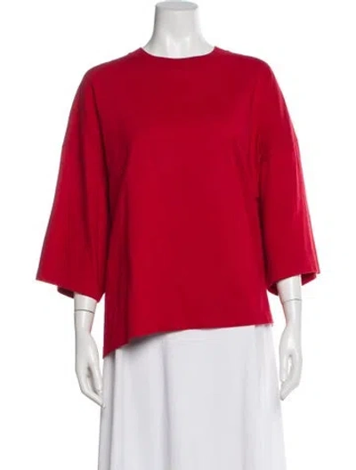 Pre-owned The Row Crew Neck Three-quarter Sleeve T-shirt In Red