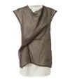 The Row Inawa Draped Layered Sleeveless Top In Brown
