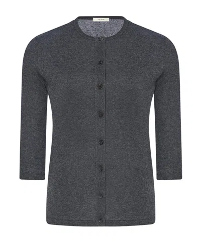 The Row Crewneck Cardigan In Gray