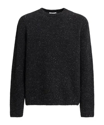 The Row Crewneck Cashmere Blend Sweater In Black