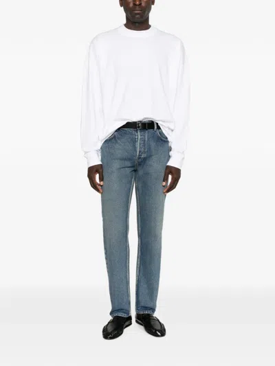 The Row Crew-neck Long-sleeve T-shirt In Gray