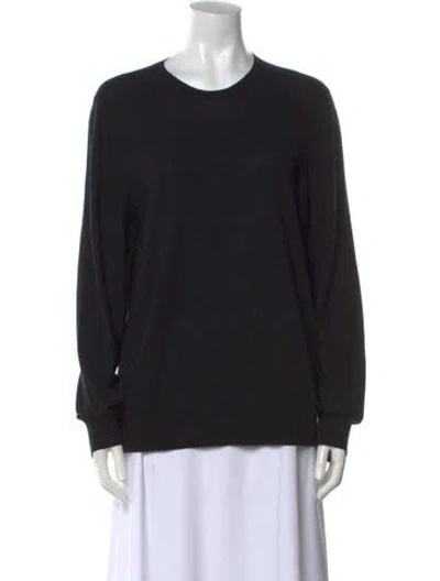 Pre-owned The Row Crewneck Pullover Wool Sweater In Black
