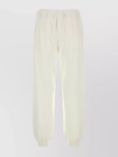 The Row Cuffed Hem Cotton Avo Joggers In White