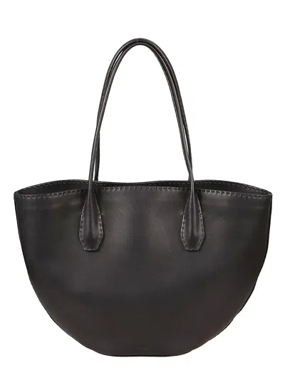 The Row Curved Silhouette Black Tote Bag With Sturdy Handles