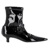 The Row Cyd Ankle Boots In Black Patent Leather In Black