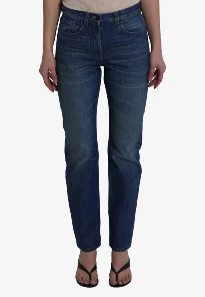 The Row Daciana Straight-leg Jeans In Blue