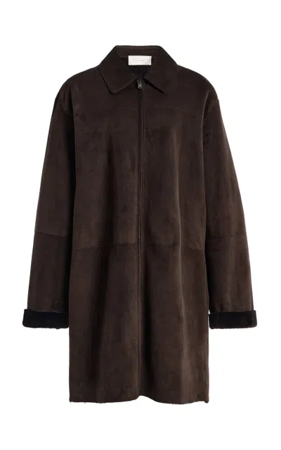 The Row Dakara Shearling Coat In Brown