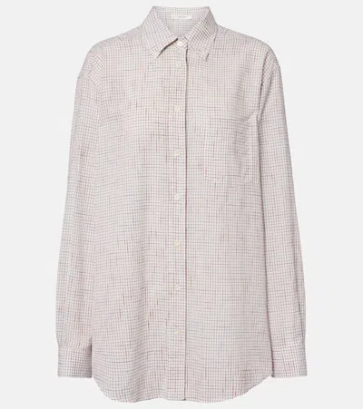 The Row Dalan Checked Cotton Shirt In Neutral