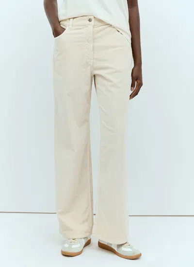 The Row Dan Corduroy Straight-leg Trousers In White