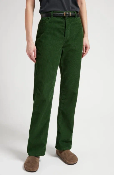 The Row Dan Cotton Corduroy Flare Trousers In Pine Green