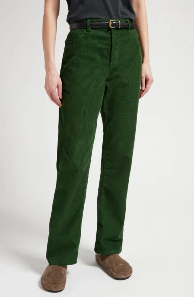 The Row Dan Cotton Corduroy Flare Pants In Pine Green