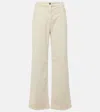 The Row Dan Corduroy Straight-leg Pants In Off White