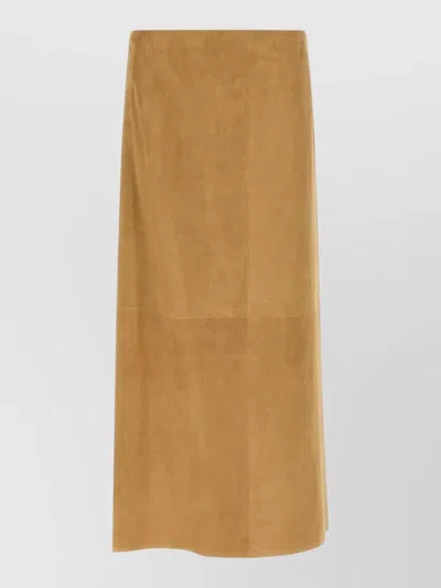 The Row Danas Skirt Seam Detailing Side Slit Wrap In Orange