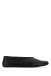 The Row Black Nappa Leather Strella Ballerinas In Black