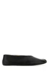 The Row Black Nappa Leather Strella Ballerinas In Black
