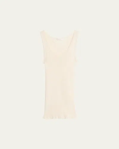 The Row Danel Wool-silk Rib Tank Top In White