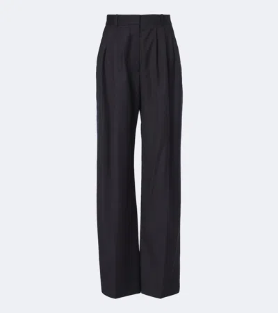 The Row Daniela Virgin Wool Wide-leg Pants In Nude