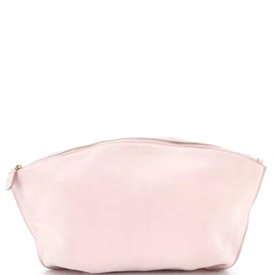 The Row Dante Clutch Leather In Pink
