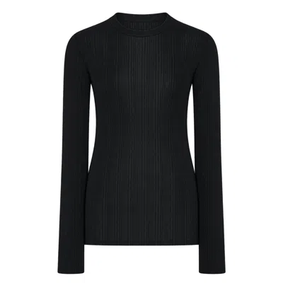 The Row Dantea Top Fitted Sweater In Black
