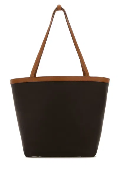 The Row Dark Brown Canvas Park Tote Shopping Bag