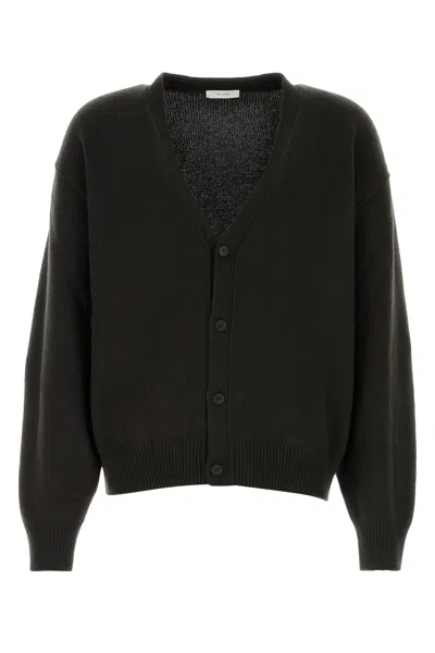 THE ROW THE ROW DARK BROWN CASHMERE MATS CASHMERE